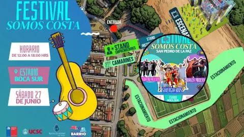 Festival Somos Costa se realizará gratis este fin de semana en San Pedro de la Paz