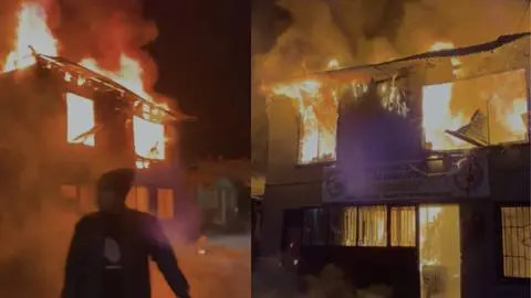 Devastador incendio afecta a templo evangélico en Lota