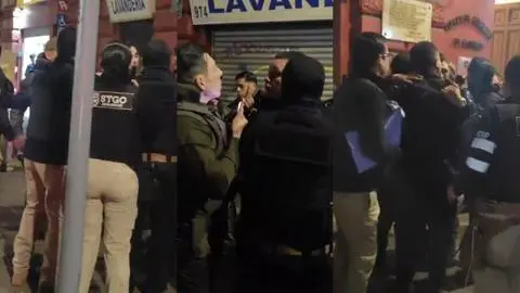 Imagen de Insólito episodio: Guardias municipales se enfrentaron con Carabineros de Chile para impedir control y detención de un vigilante en Santiago