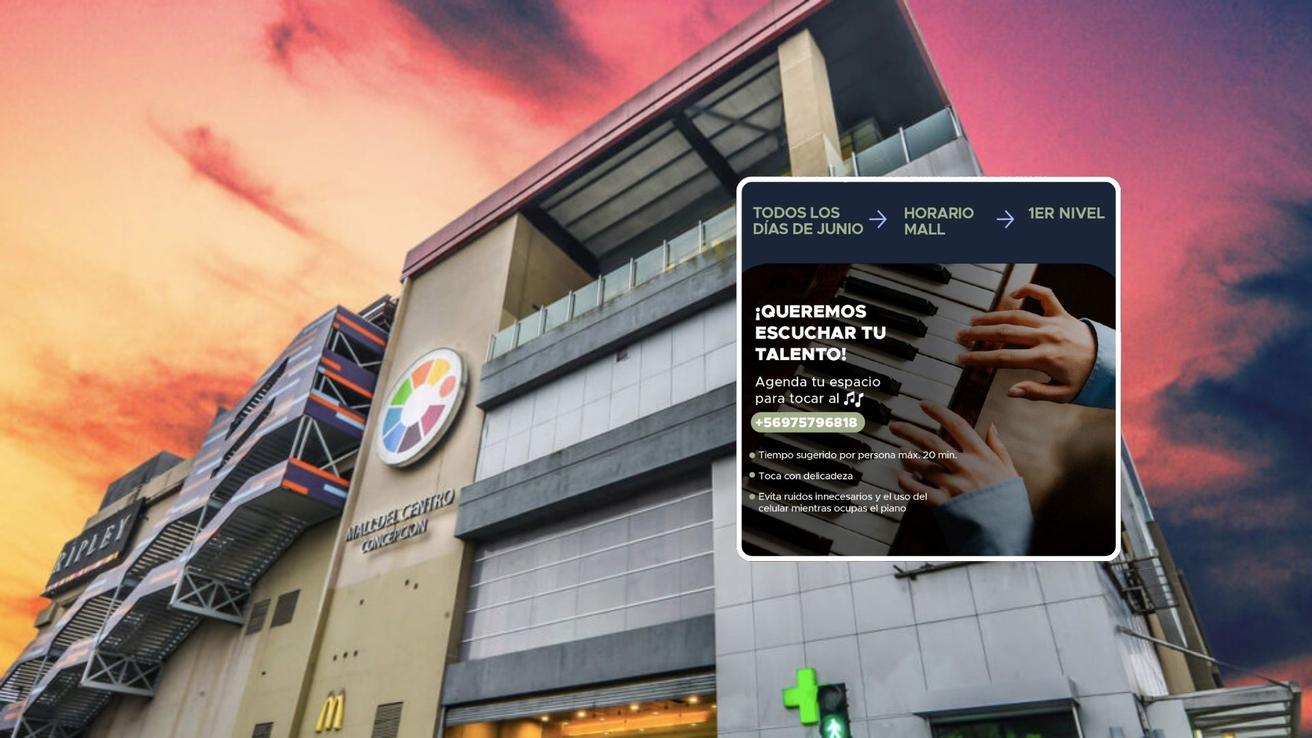 Piano de libre acceso sorprende a quienes visitan Mall del Centro Concepción: Invitan a la comunidad a mostrar su talento