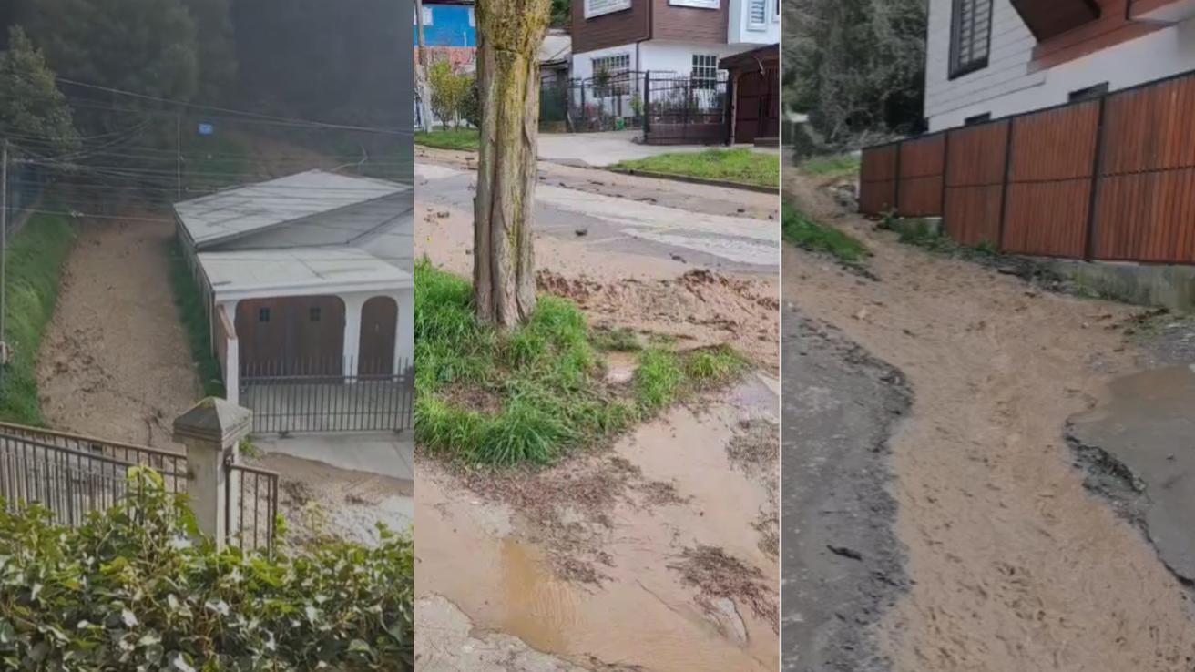 Concepción: rotura de ducto provoca enorme escurrimiento de agua en Villa Huáscar de Collao