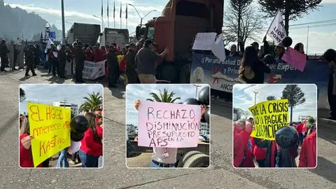 Trabajadores de la Salud protestan tras arribo del Presidente Kast al Gran Concepción por botadura de buque en Base Naval