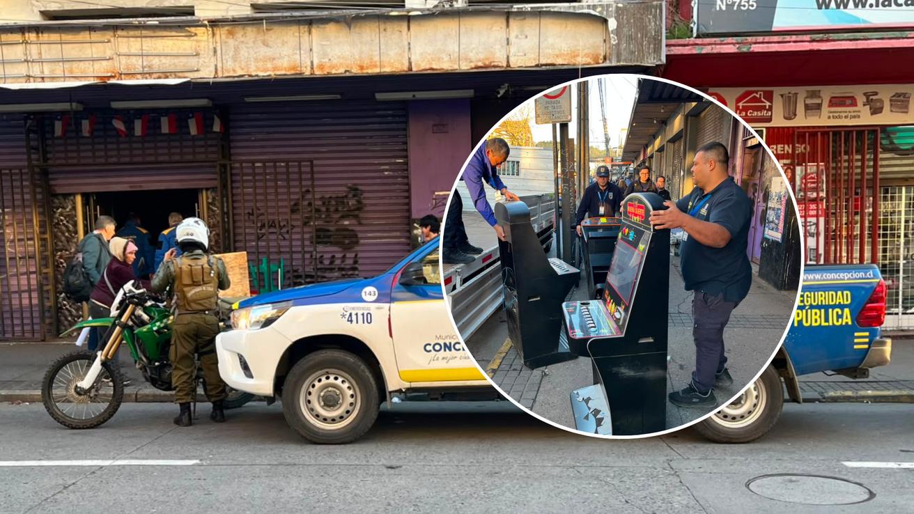 Fiscalización a casino ilegal en Concepción termina con un detenido y 29 máquinas incautadas 