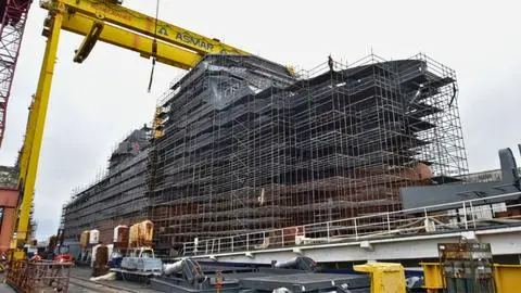 El buque multipropósito Magallanes construido por la Armada en Talcahuano tocará el agua por primera vez