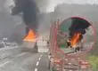 Camión volcado genera estragos en autopista del Itata: terminó incendiado a la mitad de la pista