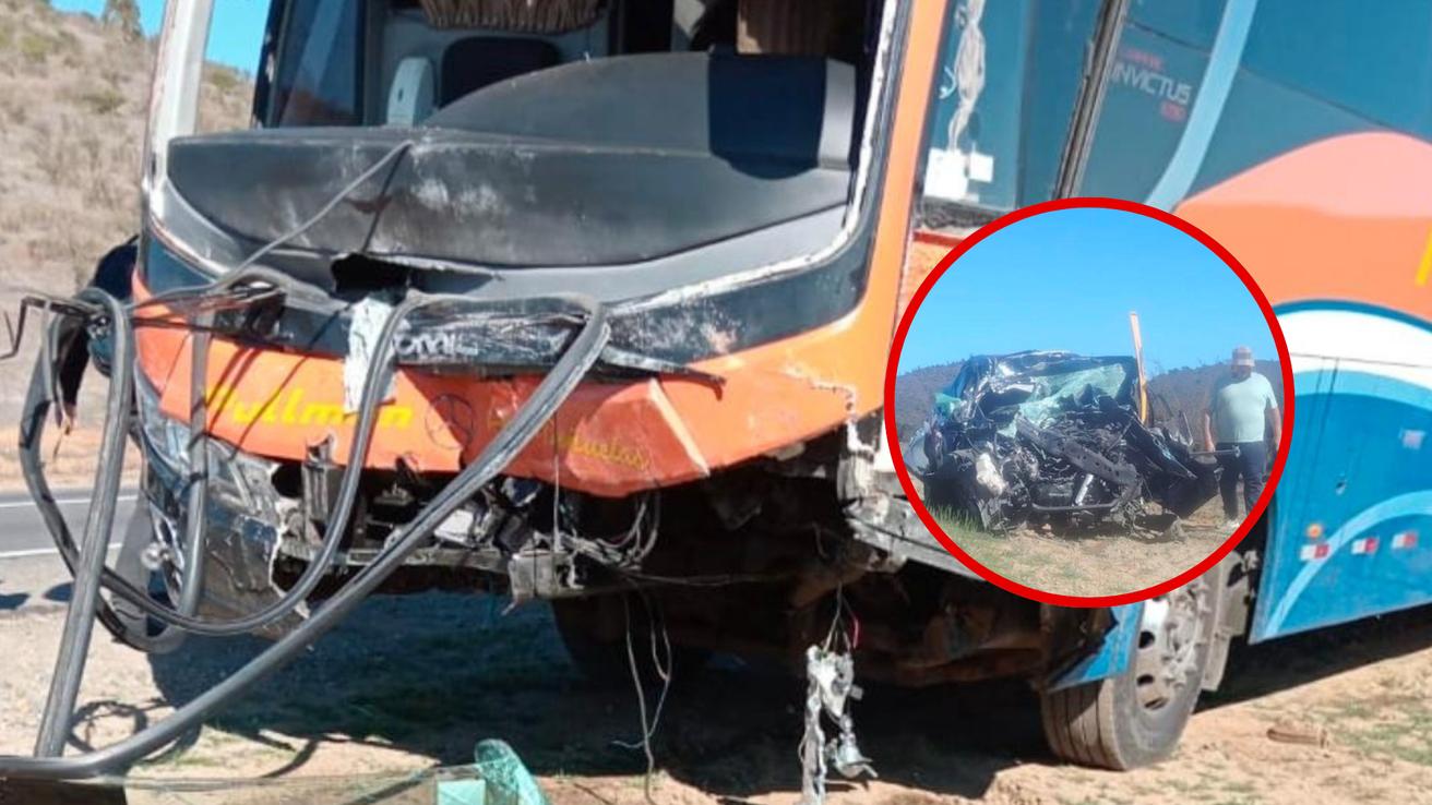 Colisión frontal a alta energía entre bus y vehículo menor deja dos muertos y decenas de heridos