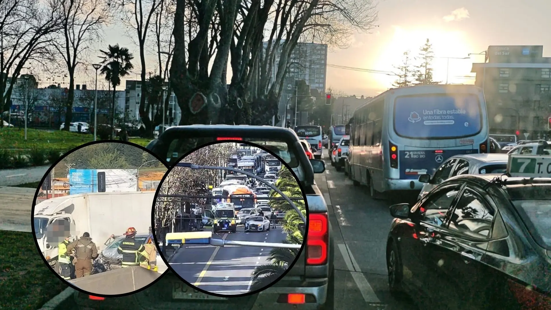 Caos vial en uno de los principales accesos de Concepción tras fatal accidente