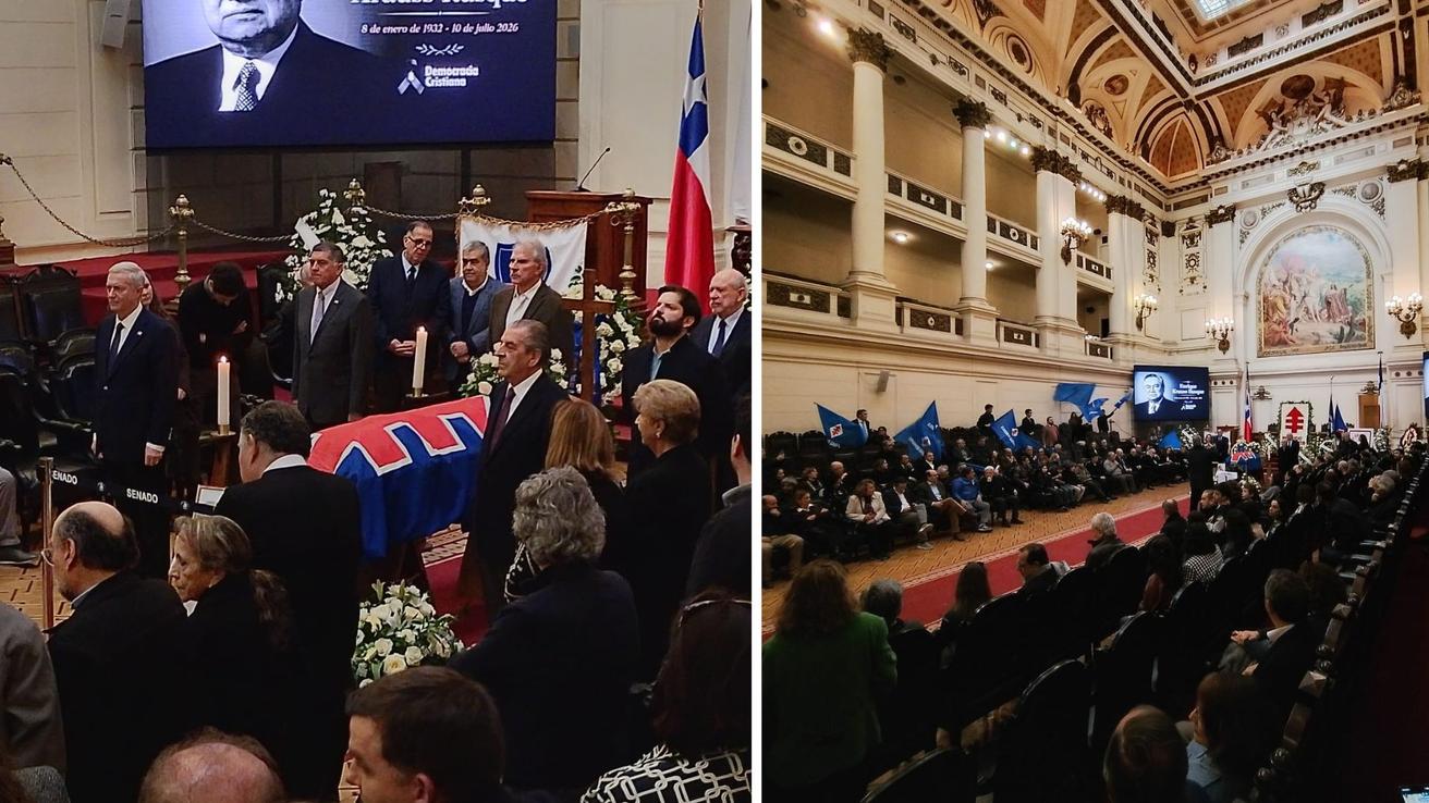 Kast y ex presidentes encabezaron guardia de honor durante el funeral de Enrique Krauss
