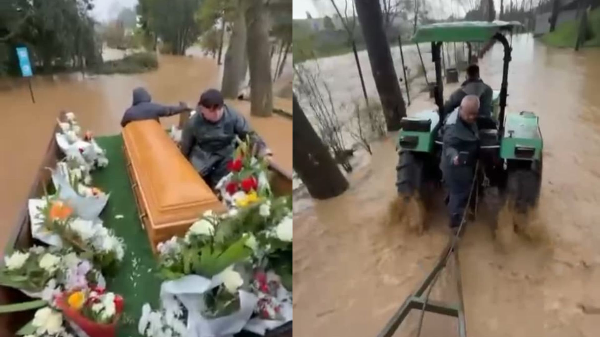 La historia que pocos vieron del improvisado funeral en cementerio inundado en el Gran Concepción: “adultos mayores no podían subir al carro de basura”