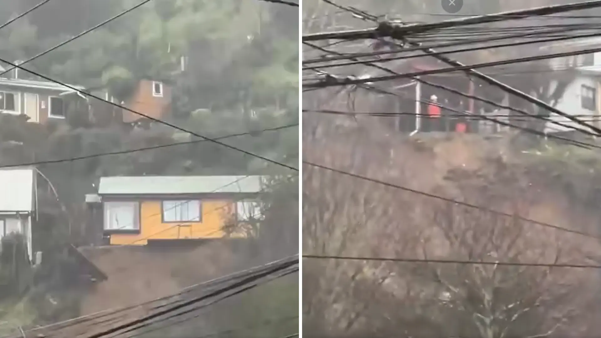 Casas quedan al borde del colapso tras deslizamientos de tierra por sistema frontal en Corral