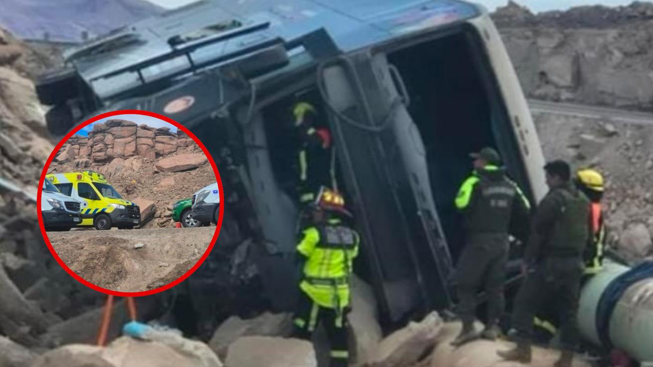 Grave volcamiento de bus deja un fallecido y más de 20 lesionados en Calama