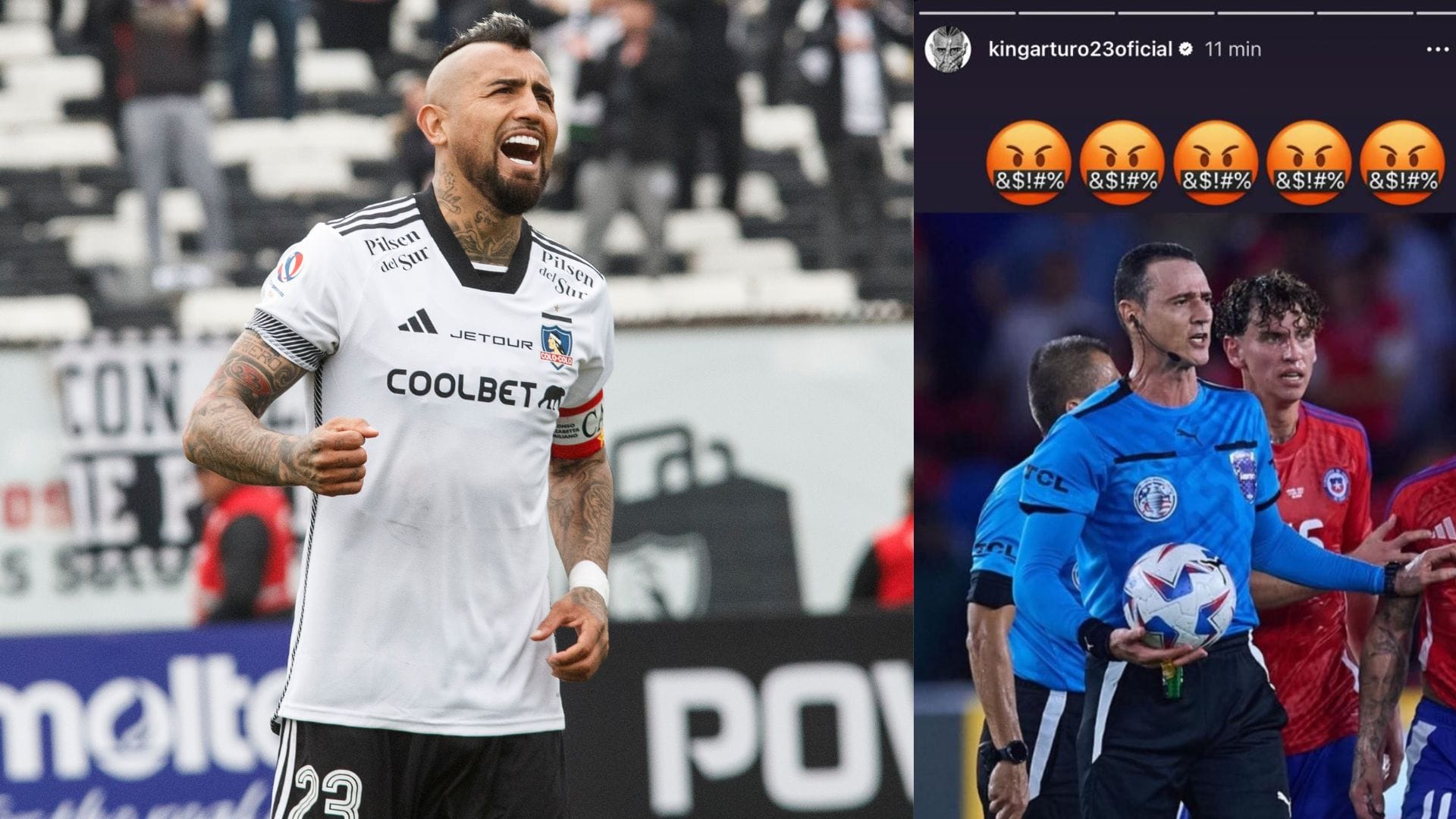 “Otra vez robando”: Arturo Vidal le dio con todo a Wilmar Roldán tras su papelón en el partido de Chile