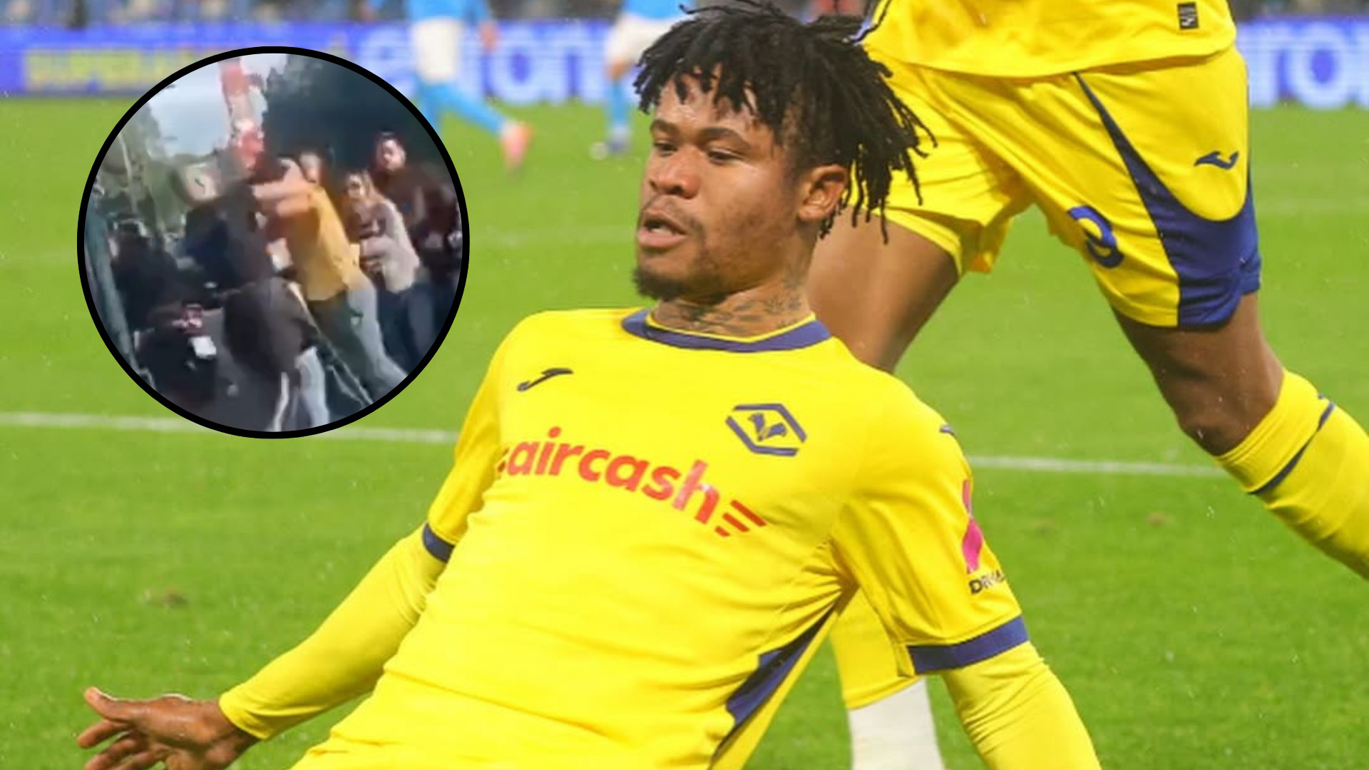 ¡Insólito!: Jugador del Hellas Verona se peleó en la calle con un fan