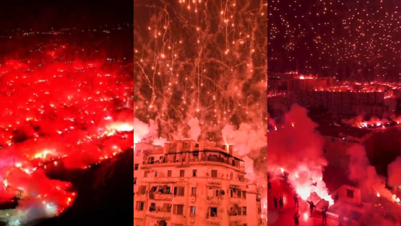 VIDEO | ¡Celebración de película! Hinchada del campeón en liga africana tiñó el cielo de rojo con miles de bengalas