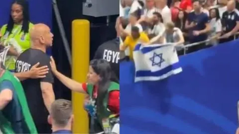 Descontrol total: DT de Egipto se “cabrea” con hinchas argentinos luego de que le mostraran la bandera de Israel