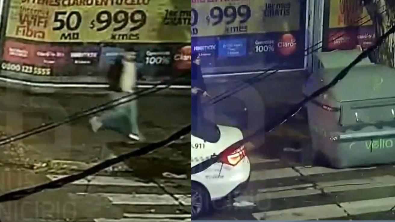 Robó una camioneta y para evitar ser atrapado se escondió en un tacho de basura